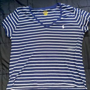 White and navy polo by Ralph Lauren, short sleeve tee